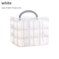 Simple Transparent Plaid Portable Storage Box Jewelry Earrings Necklace Ring Jewelry Children's Hair Accessories Practical Storage Box sku image 1