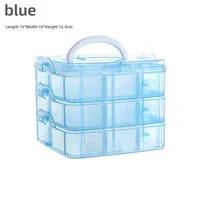 Simple Transparent Plaid Portable Storage Box Jewelry Earrings Necklace Ring Jewelry Children's Hair Accessories Practical Storage Box sku image 4