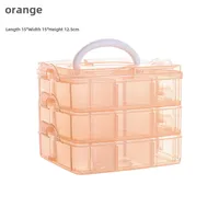 Simple Transparent Plaid Portable Storage Box Jewelry Earrings Necklace Ring Jewelry Children's Hair Accessories Practical Storage Box sku image 2