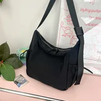 Women's Large Composite Cloth Solid Color Beach Dumpling Shape Zipper Messenger Bag main image 8