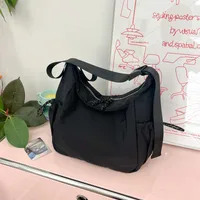 Women's Large Composite Cloth Solid Color Beach Dumpling Shape Zipper Messenger Bag main image 7