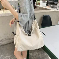 Women's Large Composite Cloth Solid Color Beach Dumpling Shape Zipper Messenger Bag main image 1