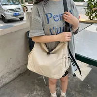 Women's Large Composite Cloth Solid Color Beach Dumpling Shape Zipper Messenger Bag main image 2