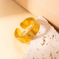 Simple Style Heart Shape Titanium Steel Plating Women's Open Rings sku image 30