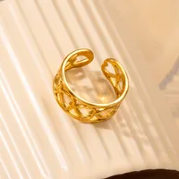 Simple Style Heart Shape Titanium Steel Plating Women's Open Rings main image 2