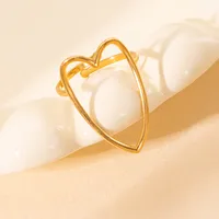 Simple Style Heart Shape Titanium Steel Plating Women's Open Rings main image 3