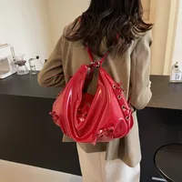Women's Medium Pu Leather Solid Color Basic Classic Style Sewing Thread Square Zipper Underarm Bag main image 3