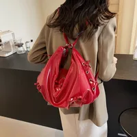 Women's Medium Pu Leather Solid Color Basic Classic Style Sewing Thread Square Zipper Underarm Bag main image 2