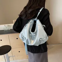 Women's Medium Pu Leather Solid Color Basic Classic Style Sewing Thread Square Zipper Underarm Bag sku image 5