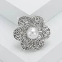 Lady Flower Alloy Inlay Artificial Rhinestones Artificial Pearls Women's Brooches sku image 8