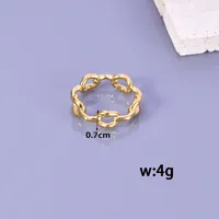 Wholesale Jewelry Modern Style Classic Style Commute Heart Shape Solid Color 304 Stainless Steel Titanium Steel 18K Gold Plated Rings main image 5