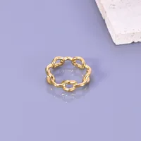 Wholesale Jewelry Modern Style Classic Style Commute Heart Shape Solid Color 304 Stainless Steel Titanium Steel 18K Gold Plated Rings main image 1