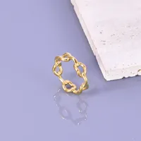 Wholesale Jewelry Modern Style Classic Style Commute Heart Shape Solid Color 304 Stainless Steel Titanium Steel 18K Gold Plated Rings main image 4