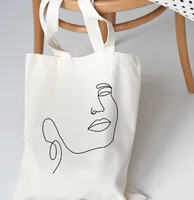 Women's Canvas Geometric Elegant Square Open Canvas Bag main image 2