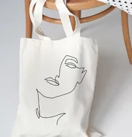 Women's Canvas Geometric Elegant Square Open Canvas Bag main image 4