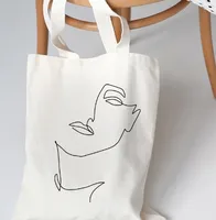 Women's Canvas Geometric Elegant Square Open Canvas Bag sku image 1