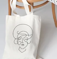 Women's Canvas Geometric Elegant Square Open Canvas Bag sku image 12