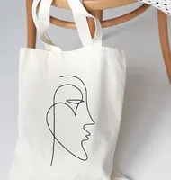 Women's Canvas Geometric Elegant Square Open Canvas Bag sku image 4