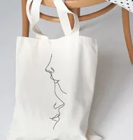 Women's Canvas Geometric Elegant Square Open Canvas Bag sku image 6