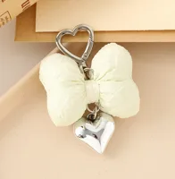 Sweet Heart Shape Bow Knot Cloth Bag Pendant Keychain sku image 2