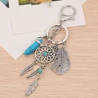 Simple Style Classic Style Leaf Dreamcatcher Feather Alloy Women's Keychain sku image 1