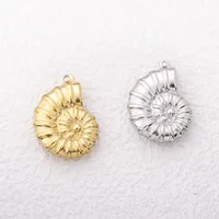3 PCS/Package 15 * 21mm 304 Stainless Steel 18K Gold Plated Conch Pendant main image 1
