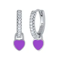European And American Sterling Silver Needle Simple Multi-color Heart Geometric Ear Ring Celi French Ear Clip Silver Earrings Female Fashion Best-seller sku image 10