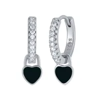European And American Sterling Silver Needle Simple Multi-color Heart Geometric Ear Ring Celi French Ear Clip Silver Earrings Female Fashion Best-seller sku image 12