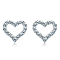 Sterling Silver Inlay Geometric Moissanite Ear Studs sku image 8