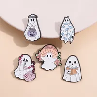 Cartoon Style Cowboy Style Halloween Pattern Ghost Devil Alloy Stamping Stoving Varnish Plating Women's Brooches main image 5