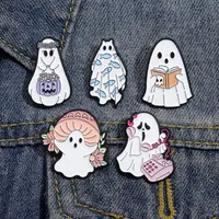 Cartoon Style Cowboy Style Halloween Pattern Ghost Devil Alloy Stamping Stoving Varnish Plating Women's Brooches main image 8