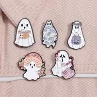 Cartoon Style Cowboy Style Halloween Pattern Ghost Devil Alloy Stamping Stoving Varnish Plating Women's Brooches main image 6