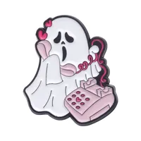 Cartoon Style Cowboy Style Halloween Pattern Ghost Devil Alloy Stamping Stoving Varnish Plating Women's Brooches sku image 2
