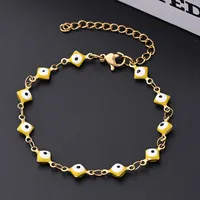 Ethnic Style Classic Style Artistic Devil's Eye Square Simple 304 Stainless Steel 18K Gold Plated Bracelets In Bulk main image 5