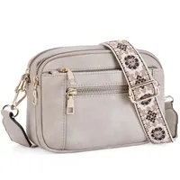 In Stock  Hot Sale Quilted Embroidered Plaid Color Matching Retro Shoulder Bag Zipper Shoulder Strap Messenger Bag Wallet Small Square Bag sku image 11
