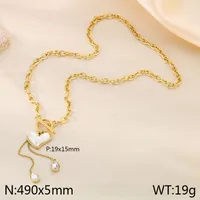 Wholesale Jewelry Simple Style Heart Shape 304 Stainless Steel 18K Gold Plated Jewelry Set sku image 2