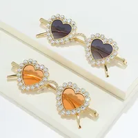 Simple Style Shiny Solid Color Acrylic Special-Shaped Mirror Diamond Full Frame Women's Sunglasses main image 2