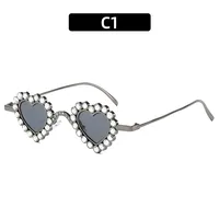 Simple Style Shiny Solid Color Acrylic Special-Shaped Mirror Diamond Full Frame Women's Sunglasses sku image 1