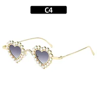 Simple Style Shiny Solid Color Acrylic Special-Shaped Mirror Diamond Full Frame Women's Sunglasses sku image 4