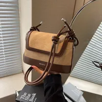Women's Pu Leather Color Block Classic Style Sewing Thread Square Flip Cover Crossbody Bag main image 7