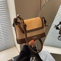 Women's Pu Leather Color Block Classic Style Sewing Thread Square Flip Cover Crossbody Bag main image 9