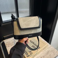 Women's Pu Leather Color Block Classic Style Sewing Thread Square Flip Cover Crossbody Bag main image 8