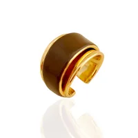 Brass Plating Geometric Open Rings sku image 1