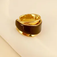 Brass Plating Geometric Open Rings main image 3