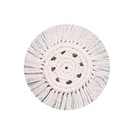 Factory Wholesale Nordic Style Hand-Woven Cotton String Coaster Heat Proof Mat White Tassel Desktop Simple Decorative Pad main image 2
