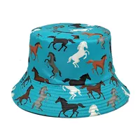 Unisex Retro Horse Printing Wide Eaves Bucket Hat main image 1