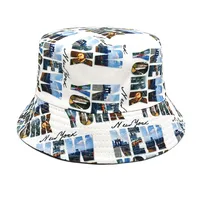 Unisex Retro Streetwear Letter Printing Wide Eaves Bucket Hat sku image 2