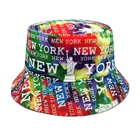Unisex Retro Streetwear Letter Printing Wide Eaves Bucket Hat sku image 1