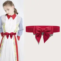 Casual Solid Color Bow Knot Cotton Women's Leather Belts sku image 1