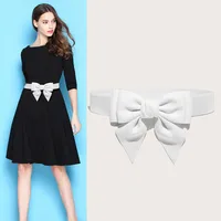 Casual Solid Color Bow Knot Cotton Women's Leather Belts sku image 3